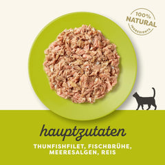 Applaws 100% naturel Premium-Nassfutter for Katzen, Thunfischfilet mit Algen in Brühe - Packung mit 24 x 156g Dosen