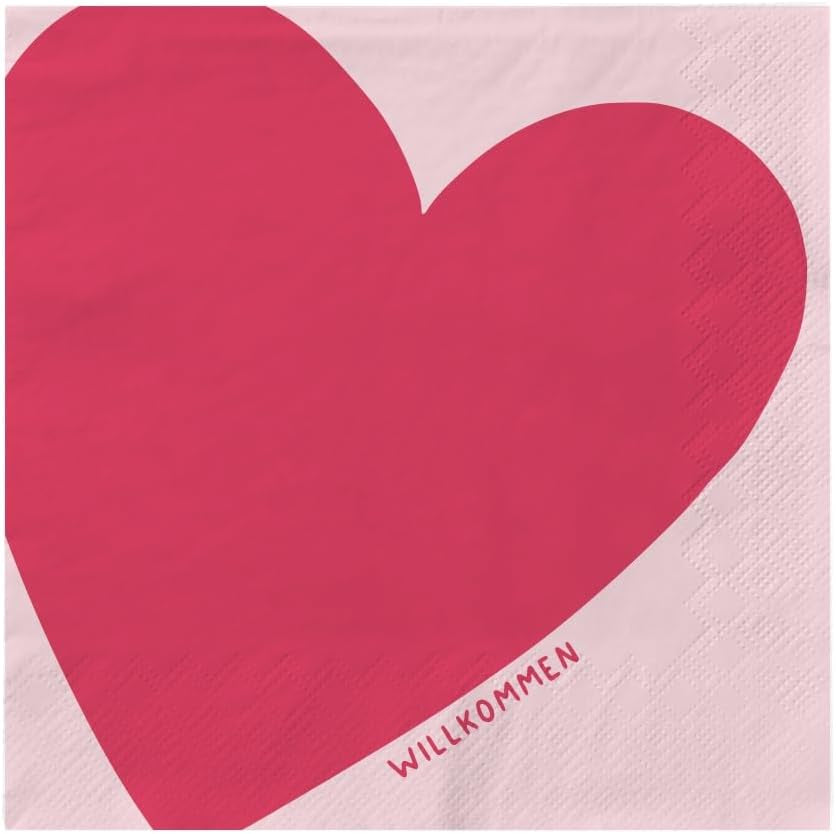 Serviettes Grafik Werkstatt avec inscription Large | 20 pièces | 16,5 X 16,5 cm | Coloré | Accueillir