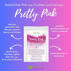 Pretty Pink Natürliche Lebensmittelfarbe Pulver Rosa (Roh Vegan) Pastel Rose Bis Intensiv Rosa-Rot - Essbare Farbe Für Lebensmittel Aus Früchten Und Gemüse - Colorant Alimentaire Naturel | Pureraw 5G Naty Boutique