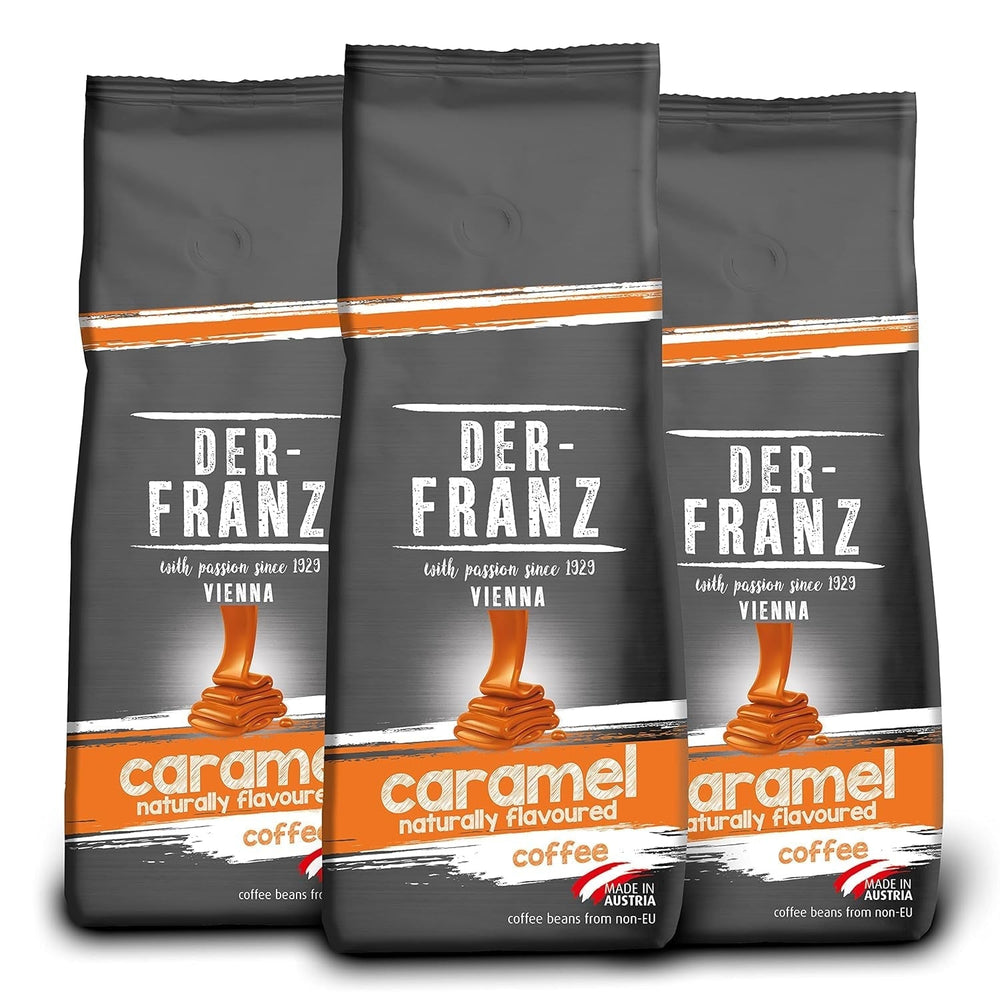 Café Der-Franz, Arabica et Robusta en grains Café Naty Shop 3 x 500 grammes Caramel