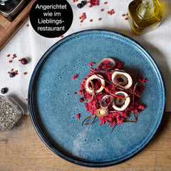 Moritz & Moritz SOLID Service de table en grès 18 pièces pour 6 personnes - Service de table pour 6 personnes, composé de 6 assiettes plates, 6 assiettes plates et 6 assiettes plates