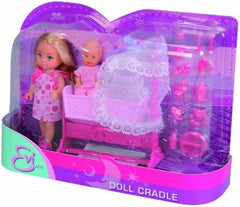 Simba 105736242 - Evi Love Doll Cradle 2 Assortiment Evi en nounou avec berceau et poupée mannequin bébé 12 cm pour 3 ans et plus