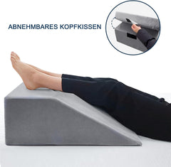 Oreiller de lecture et oreiller en plumes pour rehausseur de jambes, oreiller en mousse à mémoire de forme pour le cou, le dos et les jambes, oreiller amovible multifonctionnel pour lit, canapé, assis, dormir et se reposer (gris)