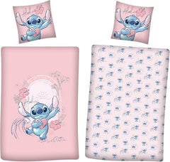 Set de lenjerie de pat reversibil Stitch Aloha lenjerie de pat pentru fete 100% bumbac Lenjerie de pat - copii Naty Shop