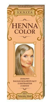 Henna Color 111 Après-shampooing naturel pour cheveux blonds, effet de coloration naturelle, henné Eco, teinture capillaire, Naty Shop Beige (blond), 75 ml (1 paquet)