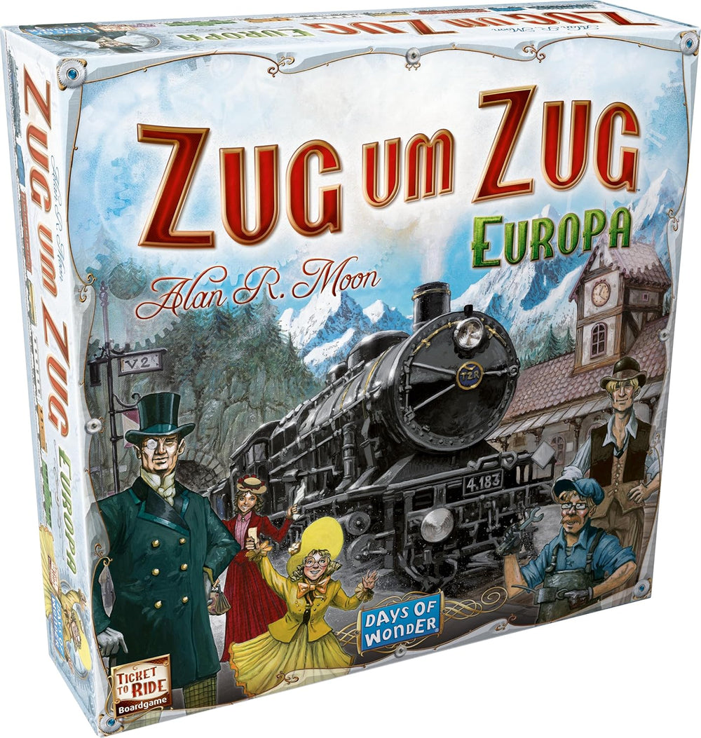 Asmodee, Les Aventuriers du Rail : Europe, Days of Wonder, Jeu de base, Jeu familial, Jeu de société, 2 à 5 joueurs, 8 ans et plus, 30 à 60 minutes, Allemand