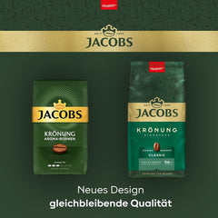 Jacobs Krönung Aroma Beans Classic, saveur pleine, noix, notes d'agrumes, grains Arabica & Robusta, intensité 6/10, idéal pour le café classique Cafea Naty Shop