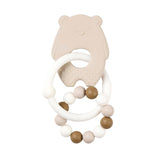 Nattou Anneau de dentition en silicone Ours en peluche Sans BPA Env. 13 cm, silicone, couleurs argile