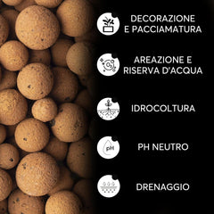 Argilă expandată pentru plante în ghiveci, bile mici de argilă pentru drenaj și aerare, argilă expandată pentru hidroponie și decorațiuni estetice fără coloranți chimici - 650 g