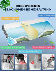 IDEA Oreiller, Oreiller Orthopédique Ergonomique pour Douleurs Cervicales, Oreiller en Mousse à Mémoire de Forme pour Dormeurs Latéraux, Dos et Abdominaux, Oreiller Anti-Ronflement pour Hommes Femmes (62 * 34,5 * 12/8CM) Oreillers Orthopédiques Cervicaux Naty Shop