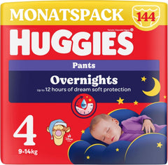 Huggies Night Pants Taille 4 (9-14 kg), Boîte à Couches Mensuelle, 104 Pièces Mère et Bébé Naty Shop