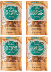 Set de 4 bucăți Organic Bites - Migdale cu scorțișoară/Migdale cu scorțișoară în ciocolată neagră belgiană/Fără zahăr adăugat, fără îndulcitori/VEGAN ȘI COMERȚ ECHITABIL / 4 x 85g