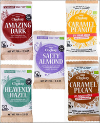 Barre biologique - Ensemble d'échantillons de 4 pièces/Amazing Black, Noisette, Pecan Caramel, Amande salée/Sans sucre ajouté, sans édulcorants/VÉGAN, SANS GLUTEN ET COMMERCE ÉQUITABLE / 4 x 70g