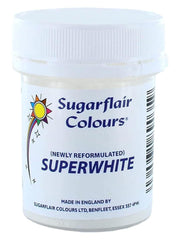 Sugarflair Superwhite Eau de Javel pour Glaçage Royal, Colorant Alimentaire Comestible Extra Blanc - 20 g