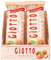GiOTTO – une spécialité pâtissière préparée selon une recette italienne originale – coque de gaufrette, garniture de crème de lait et de noisettes et glaçage de morceaux de noisettes – 10 x 21,5g