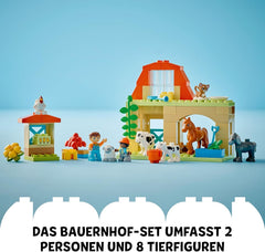 LEGO DUPLO Town Tierpflege auf dem Bauernhof - Spielzeug für Kinder - Montessori Spielzeug -Bauernhof mit Tierfiguren - Pferd, Kuh und Huhn - Lernspielzeug für Mädchen und Jungen ab 2 Jahren - 10416