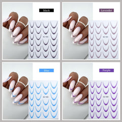 GZMAYUEN 12 couleurs français ongles autocollants 3D français dégradé couleur ongles autocollants auto-adhésif ongles conception ongles accessoires