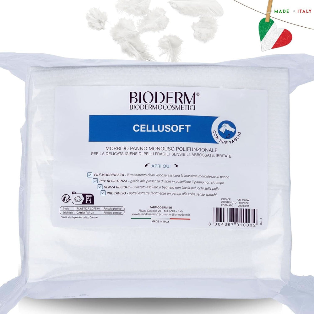 BIODERM Cellusoft - Lingette douce jetable en viscose et polyester Lingettes humides bébé Naty Shop