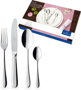 Villeroy & Boch – Oscar Tafelbesteck 24 Teilig 6 Personen, Spülmaschinenfest, Rostfrei, Besteck Set, Essbesteck, Messer Gabel Löffel Set, Set de couverts, Besteckset Edelstahl, Edelstahl Kitchen Naty Shop Single 24-Teilig