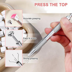 Pinceaux à ongles,100 pièces de pinceaux pour Nail Art avec pinces métalliques,éponge à ongles,pinsel à ongles,accessoires de manucure pour ongles,une variété de modèles d'art d'ongle dégradés à utiliser