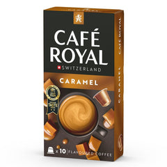 Café aromatisé Café Royal Caramel – Capsules de café compatibles Nespresso®, crémeuses, helle Röstung, 100 % Arabica, Rainforest Alliance, 100 capsules