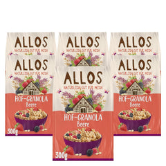 Allos Hof Granola cu fructe de pădure | Muesli organic | Muesli cu fructe de pădure | Muesli crocant | Cereale pentru micul dejun | Pachet de 6 (6 x 300g), 1 bucată (pachet de 6)