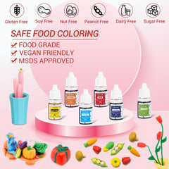 Colorant alimentaire liquide – 12 couleurs colorant alimentaire hautement concentré pour la pâtisserie, les boissons, les macarons, le fondant, la décoration de gâteaux, ensemble de colorants alimentaires pour savons, slime, travaux manuels (6 ml chacun)