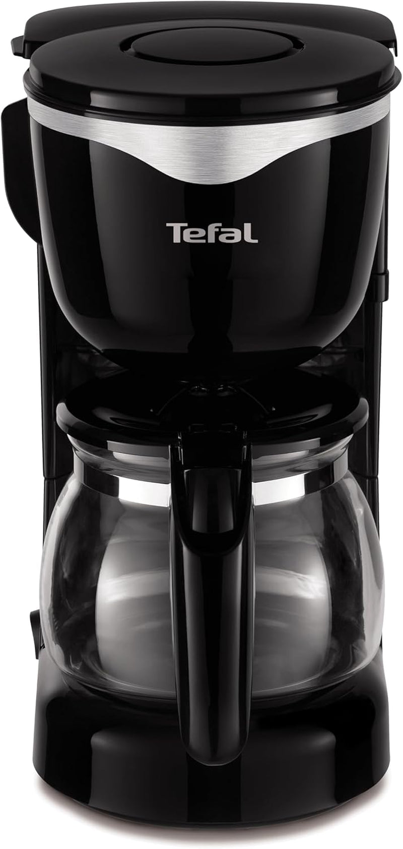 Tefal CM3408 Mini cafetière en verre (600 W, 6 tasses) noir/acier inoxydable, CM340811