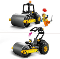 LEGO City Road Roller Véhicule de construction pour enfants de 5 ans Jouet à rouleau à vapeur avec figurine d'ouvrier du bâtiment Expérience de jeu imaginative pour garçons et filles Petit cadeau amusant 60401 Ensembles de construction Besuche den LEGO-Store