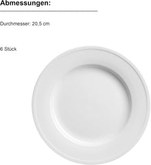 MÄSER Arlona service de table 18 pièces en porcelaine pour 6 personnes, intemporel et élégant, blanc