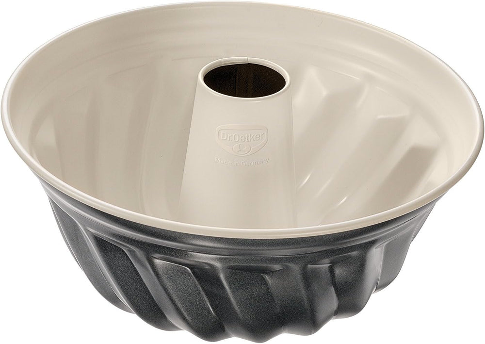 Dr. Oetker Gugelhupfform Ø 22 Cm BACK-TREND, Backform Für Gugelhupf, Runde Bundform Aus Stahl Mit Keramisch Verstärkter Antihaft-Beschichtung (Farbe: Creme/Anthrazit), Menge: 1 Stück Moules et plateaux pour la cuisson Naty Shop Gugelhupf 22Cm