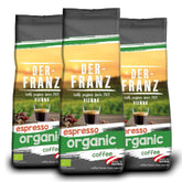 Café Bio Espresso Der-Franz, Intensité 5/5, Arabica et Robusta Bio, grains entiers Naty Shop Coffee 3 x 500 grammes Espresso Bio