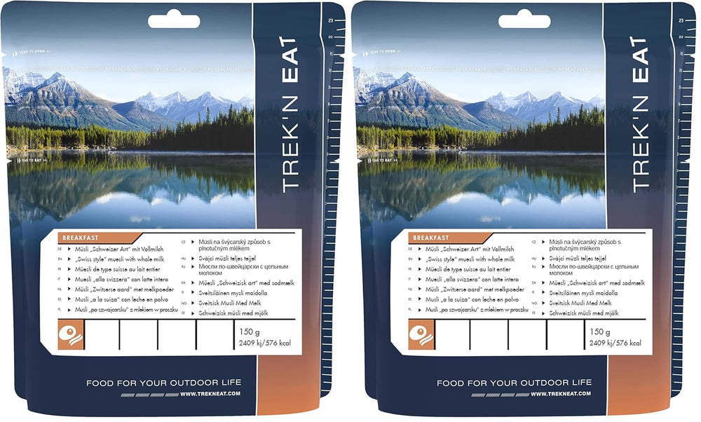 Trek'n Eat Swiss Muesli avec lait en poudre (Pack de 2)