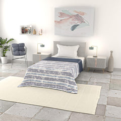 Couverture d'été basique, microfibre, rayures jeans, 200X240Cm Quilts et couettes Naty Shop Jeans à rayures 200X240Cm