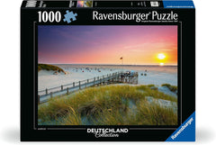 Ravensburger Puzzle 12000690 - Coucher de soleil sur Amrum - Puzzle 1000 pièces pour adultes et enfants à partir de 14 ans, puzzle plage de la mer du Nord Puzzle Naty Shop