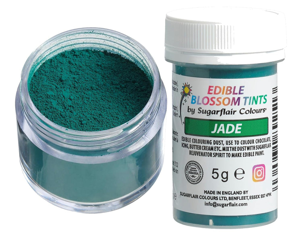 Sugarflair Blossom Tint Dust Jade Colorant alimentaire en poudre – Colorant alimentaire en poudre pour décoration de gâteaux, pâte à sucre, fondant, glaçage, chocolat, crème au beurre, macarons et plus encore – 5 g