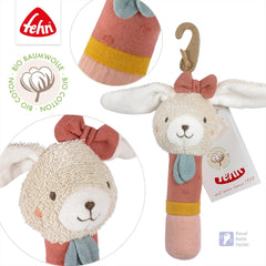 Fehn bâton de préhension pour enfants jouet lapin fehnNatur - jouet d'activité motrice avec hochet pour saisir, câliner - jouet de préhension en coton biologique - jouet pour bébés et jeunes enfants à partir de 0 mois Jouets pour bébés Naty Shop