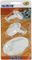 PAW203 Moules à biscuits avec empreintes de pattes, 3 pièces, plastique AMS, blanc