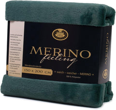 Gözze - Pătură confortabilă, Reversibilă, Densitate mare 600 G/M², 150 X 200 Cm - Verde închis Paturi si Cuverturi Besuche den Gözze-Store
