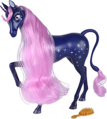 Simba 109483043 - Licorne étoilée Mia and Me 25 cm, cheval jouet avec étoiles phosphorescentes sur le corps et la brosse à cheveux, à partir de 3 ans