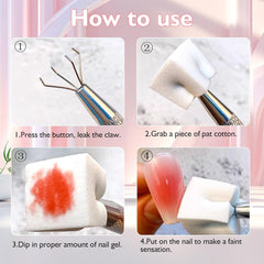 200 pièces Nail Art Schwamm Mit Metallgreifer,Nagelkunst Rendering Werkzeuge Mit Greifer,Éponge Nagel Pinsel,Nageldesign Zubehör Für Nail Art Rendering