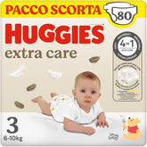 Couches Huggies Extra Care, taille 3 (4-9 kg), 2 paquets de 40 couches Mère et Bébé Naty Shop