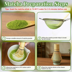 Alyvisun Service à thé matcha 5 pièces avec théière matcha et support à thé matcha, cuillère à café, cuillère à café, service à thé matcha pour les amateurs de matcha, idéal pour les débutants et les amateurs