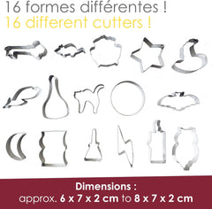 ScrapCooking - Seau de 16 emporte-pièces magiques - Emporte-pièces en métal - Mini emporte-pièces - Magie, Idée Cadeau Pâtisserie, Anniversaire Magique - 2029, Métal