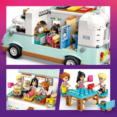 LEGO Friends Caravan, jeu de construction de rôle avec une caravane jouet, cadeau pour les filles à partir de 7 ans, jeu créatif avec 3 figurines et figurine d'animal furet 42663 Jeux de construction Besuche den LEGO-Store