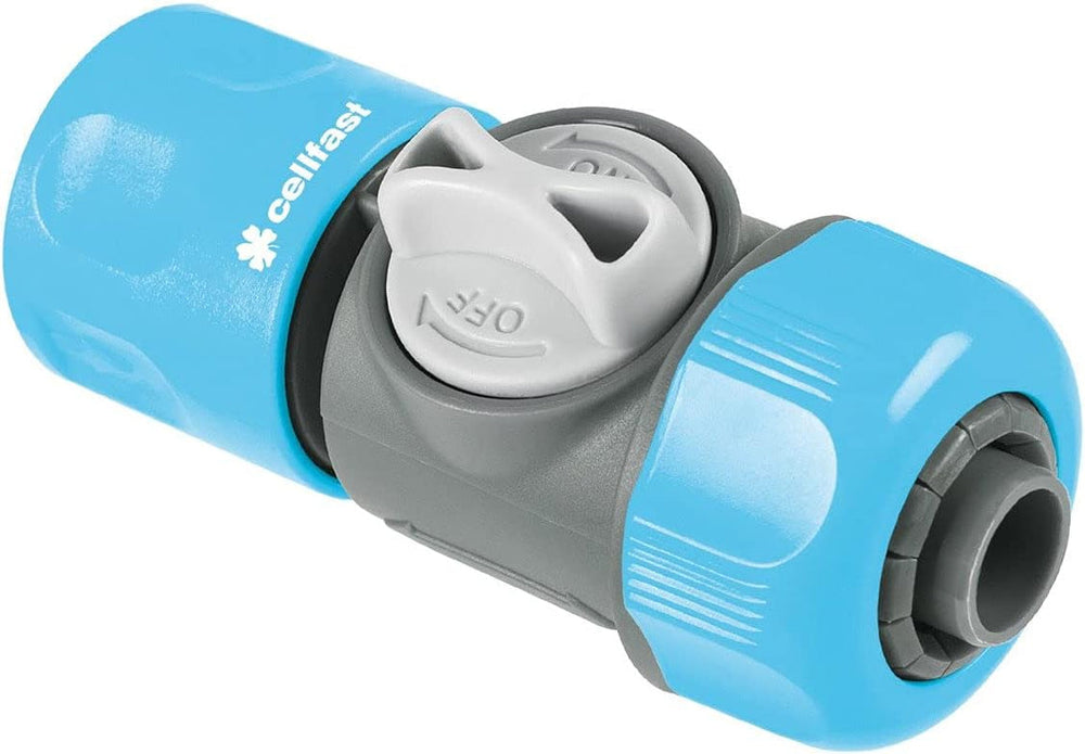 Coupleur rapide Cellfast avec valve CellPRO 3/4", facile à régler, design ergonomique, plastique PC/ABS, haute qualité, 52-331, bleu