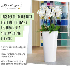 LECHUZA DELTA Premium 30 alb lucios 15500