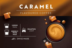 Café aromatisé Café Royal Caramel – Capsules de café compatibles Nespresso®, crémeuses, helle Röstung, 100 % Arabica, Rainforest Alliance, 100 capsules