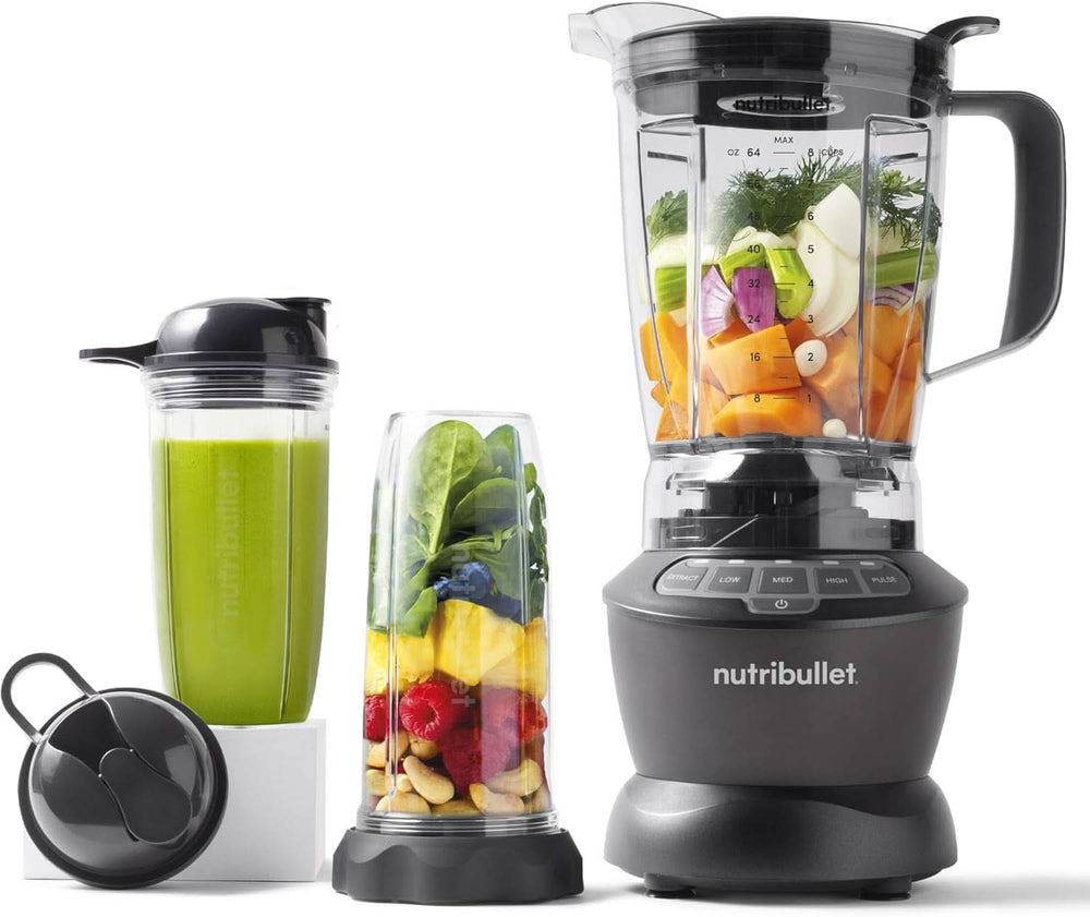 Nutribullet Blender pleine grandeur, mixeur électrique, mixeur multifonction, mixeur professionnel, puissance 1000 watts, 1,6 L becher, gris, NBF450DG Kitchen Naty Shop noir 1000 watts