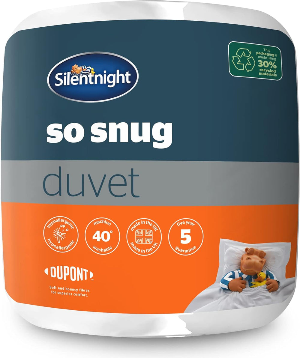 Silentnight so Snug 534222GE Couette King Size 15 Tog Chaud Confortable Épais Hypoallergénique Lavable en Machine Blanc Couettes et Couettes pour Lit King Size Naty Shop King Size 15 Tog